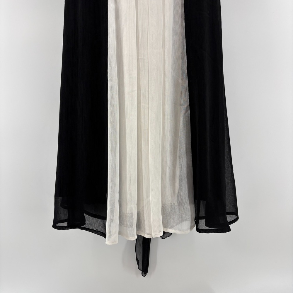 Vintage Wet Seal Y2K Babydoll Chiffon Cocktail Dress M Black Cream Coquette - Picture 5 of 11
